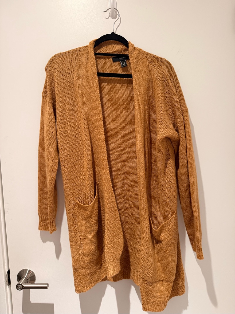 Forever 21 Open-Front Cardigan Sweater - Tan